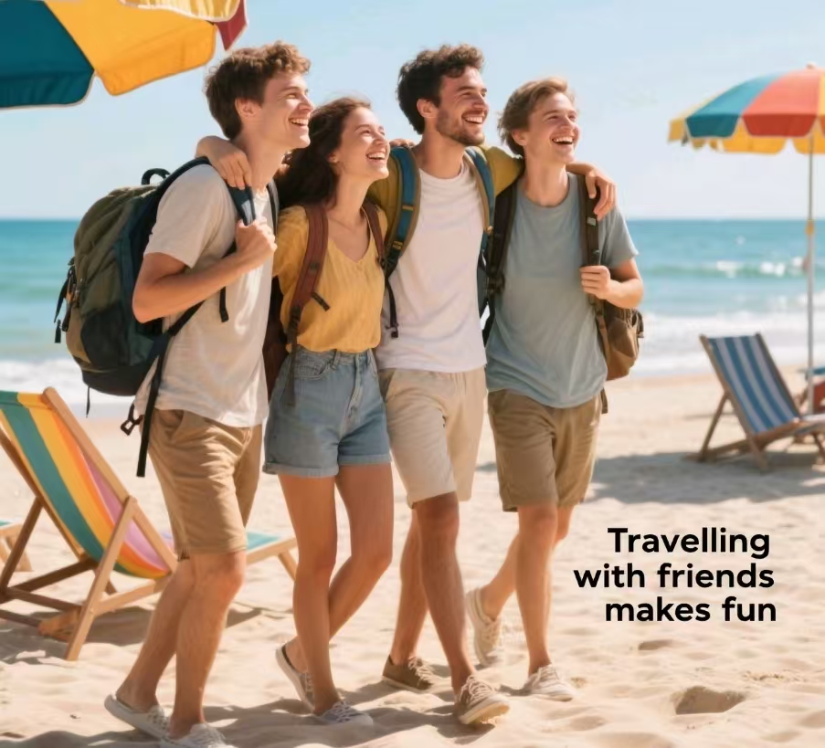 Travelling with friends makes fun