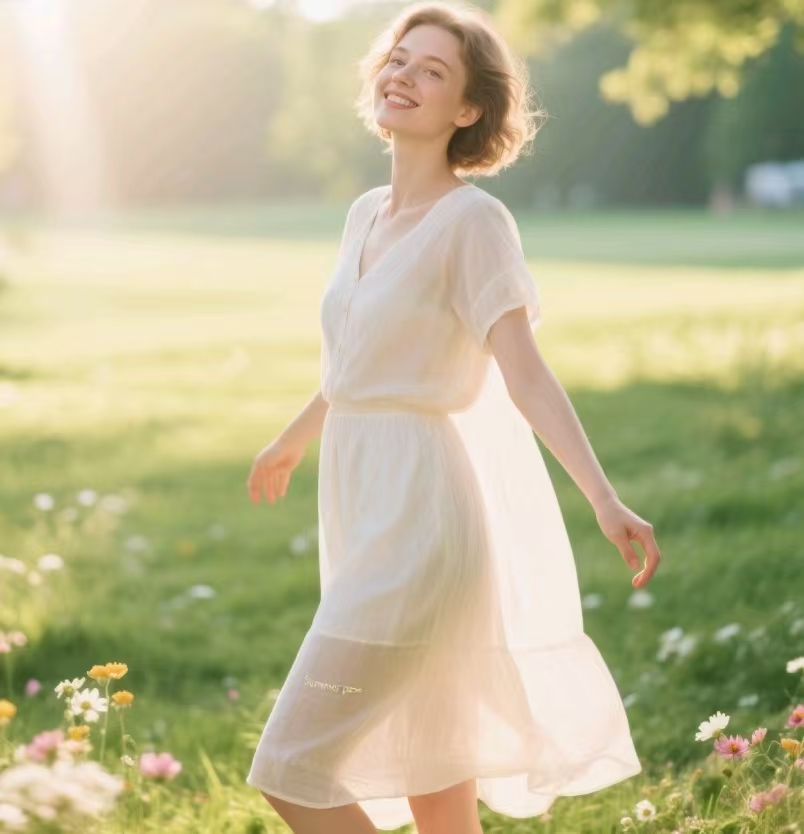 Summer pose on the sunshine bright