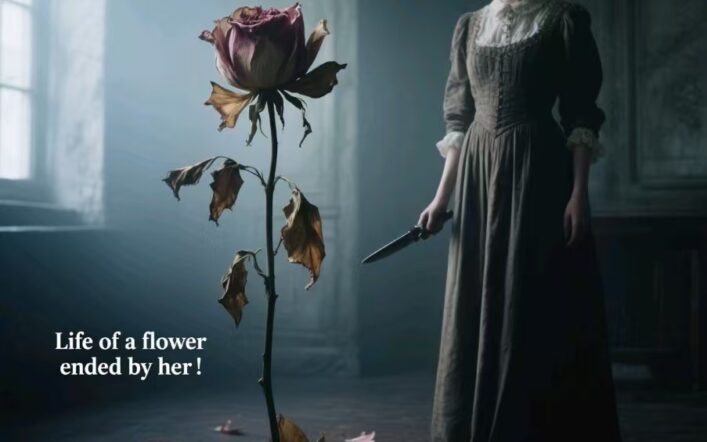 Life of a flower ended by her ! WOW
