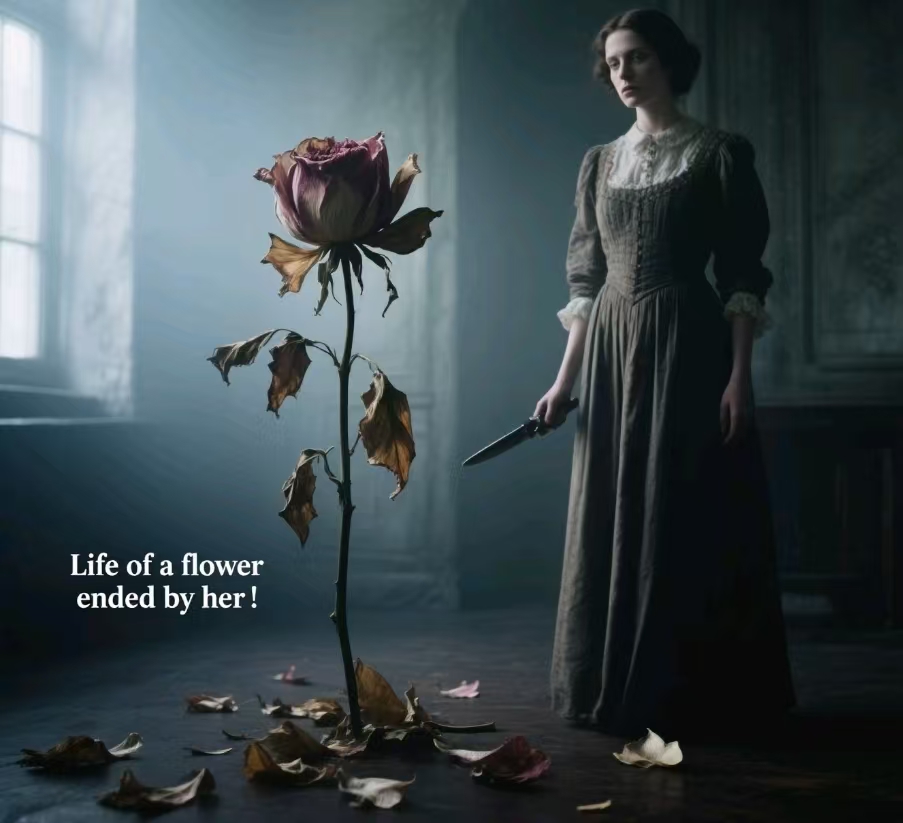 Life of a flower ended by her ! WOW