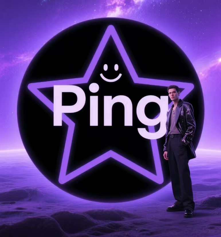 Black Ping stars with a smiley face